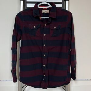 Boys triple five long sleeve button down shirt - size L/G